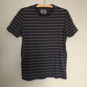Men’s Navy and Gray Striped Short Sleeve Tee